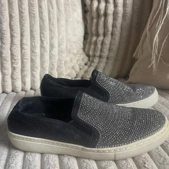 Skechers Women's Glittering Black Slip-On Sneakers - Picture 7 of 8